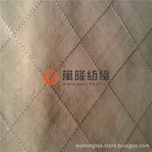 Embroidery Suede Leather Fabric for Sofa, Apparel, Cushion